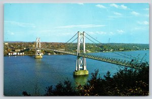 Poughkeepsie New York~Air View Mid Hudson Bridge~Vintage Postcard