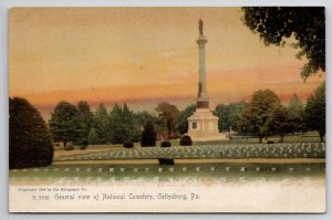 Gettysburg PA Gen View National Cemetery 1904 Rotograph Civil War Postcard R26