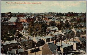 1918 Halifax N.S. West View from Grain Elevator Postcard H81 as is (tear)