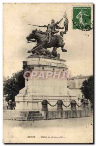 Old Postcard Chinon Statue of Joan & # 39Arc