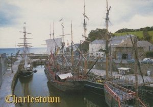 Charlestown Boat Harbour Cornwall Artist Paradise 1980s Postcard