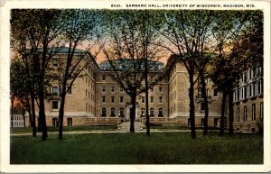Vtg Barnard Hall University Of Wisconsin Madison WI Postcard