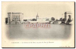 Old Postcard Tarascon Chateau du Roi Rene View from Beaucaire Bridge