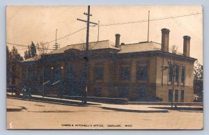 DS3/ Cadillac Michigan RPPC Postcard c1910 Cobbs Mitchell Office  15