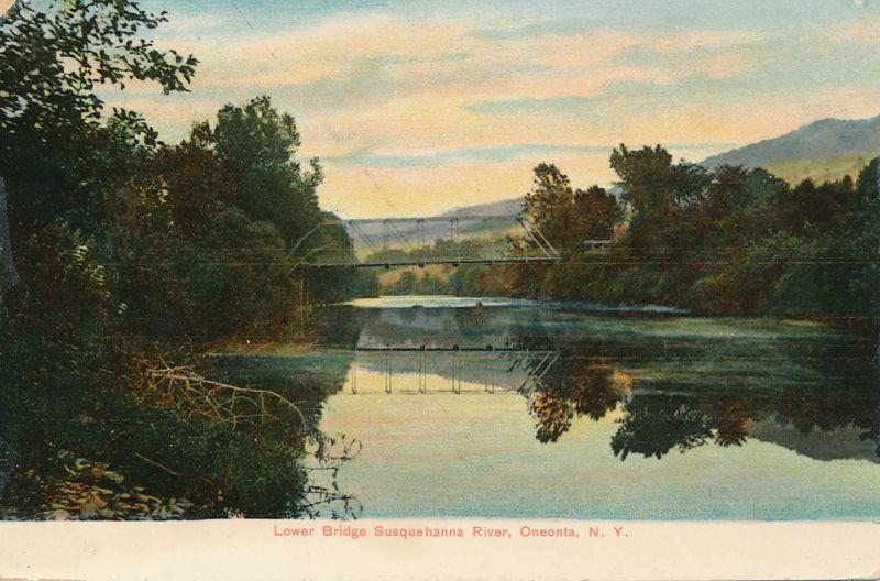 Lower Bridge on Susquehanna River - Oneonta NY, New York - DB