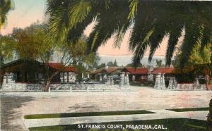 C-1910 St Francis Court roadside Pasadena California Rieder postcard 11053