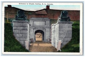 1930 Entrance to Citadel Halifax Nova Scotia Canada Cannon Posted Postcard