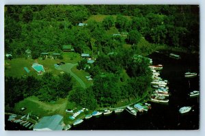 Portland-on-the-Rideau Quebec Canada Postcard Greetings from Len's Cove c1950's