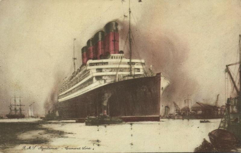 Cunard Line Steamer R.M.S. Royal Mail Steamer Aquitania (1930s)