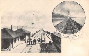 Great Salt Lake Utah Ogden Lucin Cut Off Midlake Vintage Postcard AA50181