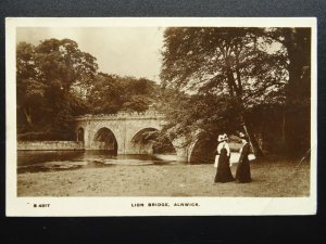 Northumberland ALNWICK Lion Bridge c1909 RP Postcard by Kingsway