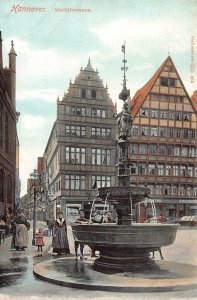 Germany Hannover Marktbrunnen Fountain vintage postcard B994
