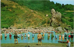 Fishermen Klamath River California Fishing Silent Sentinels Rocks Postcard H21