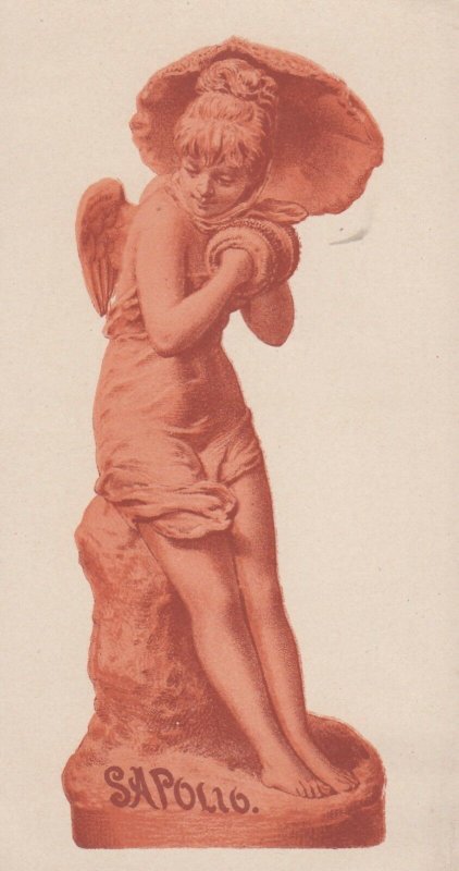 TC: SAPOLIO Soap, 1890s Terra-Cotta Statuette Ange Dechu