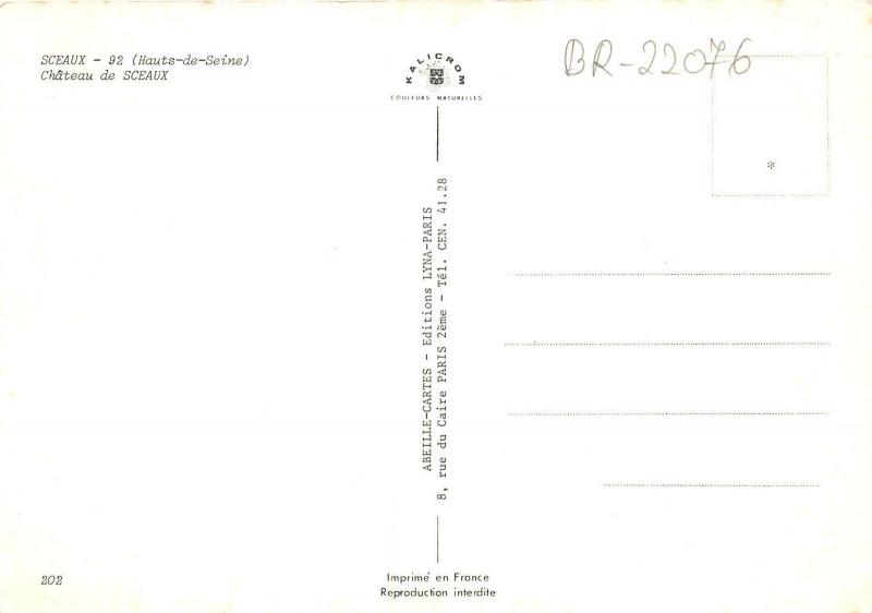 BR22076 chateau de Sceaux france