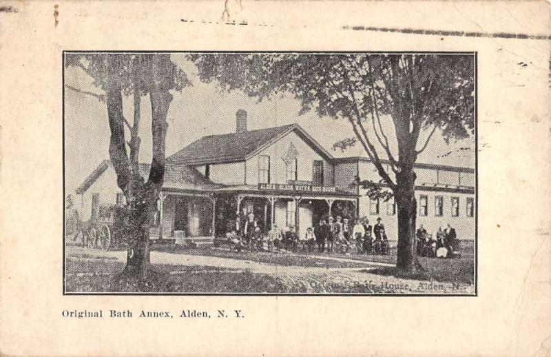 Alden New York Original Bath Annex Street View Antique Postcard K59945