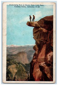 1933 Overhanging Rock at Glacier Point Yosemite Valley California CA Postcard