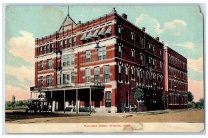 c1910 Hamilton Hotel Exterior Building Wichita Kansas Vintage Antique Postcard