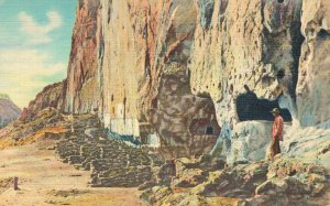 USA North Wall Ruins Frijoles Canyon New Mexico Linen 08.25