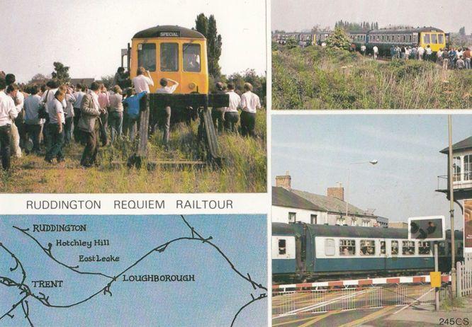 Ruddington Railway Railtour Map 1984 Rail Closure Train Nottingham Postcard