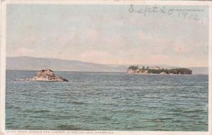 New York Lake CHamplain Rock Dunder and Juniper Island 1912 Detroit Publishing