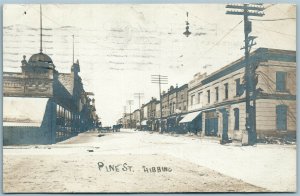 HIBBING MN PINE STREET ANTIQUE REAL PHOTO POSTCARD RPPC