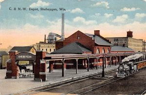 Sheboygan, Wisconsin, USA Wisconsin Train C & NW Depot 1916 