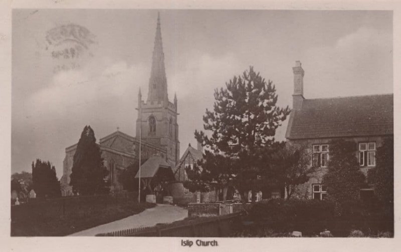 Islip Church Northamptonshire Real Photo Postcard