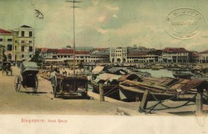 PC CPA SINGAPORE, BOAT QUAY, VINTAGE POSTCARD (b11950)