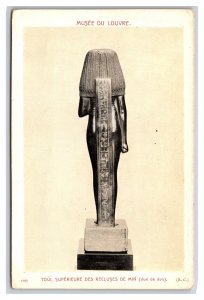 The Lady TOUÎ Egyptian Statuette in Wood Front & Back Lot of 2 DB Postcards P28