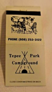 Tepee Park Campground Wisconsin Dells Wisconsin Camping Matchbook Cover