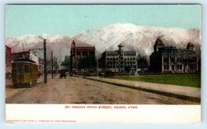 OGDEN, UT Utah~ 25th STREET SCENE Street Car c1900s Mitchell  Postcard