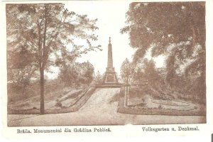 CI00108 romania braila park monument WWI german occupation 