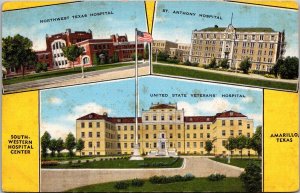 Multi Views, Hospitals of Amarillo TX Vintage Postcard O79