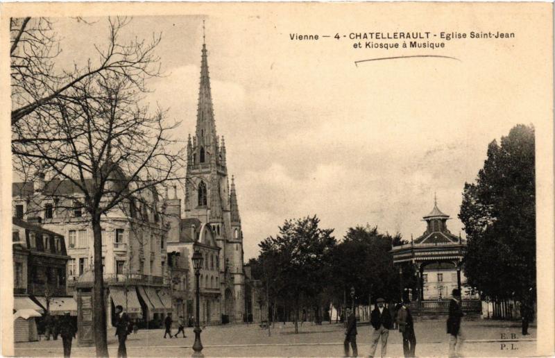 CPA VIENNE - CHATELLERAULT - Église St-JEAN et Kiosque a Musique (255737)