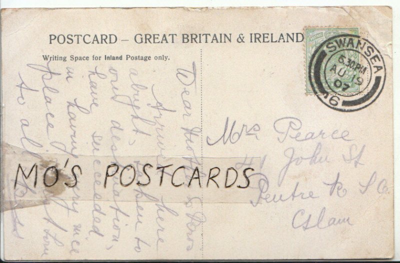 Genealogy Postcard - Mrs Pearce - 41 John Street - Pentre - Glam - Ref 8833A