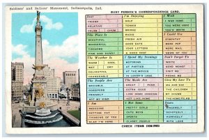 c1920's Soldiers & Sailors Monument Card Guide Indianapolis Indiana IN Postcard