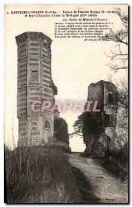 Old Postcard Montford L & # 39Amaury Ruins of Dungeon & # 39ancien