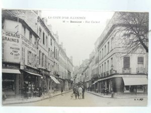Beaune Rue Carnot Vintage Animated Postcard c1905 La Cote D'Or Carnot Street