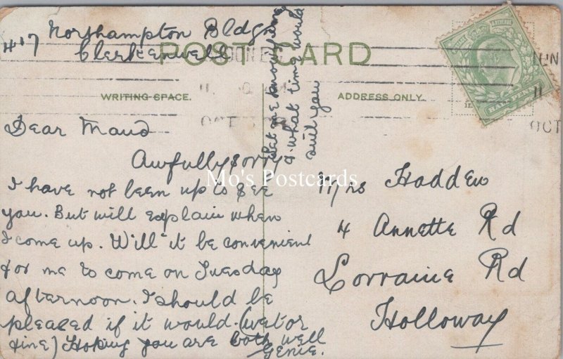 Genealogy Postcard -Hadden, 4 Annette Road, Lorraine Rd, Holloway, London GL3739