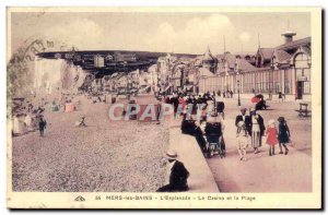 Old Postcard Mers les Bains L & # 39esplanade The casino and beach