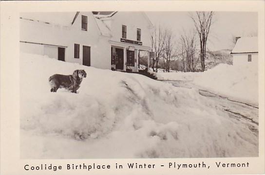 Real Photo Coolidge Birthplace In Winter Plymouth Vermont