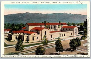 Pasadena California 1920s Postcard New Public Library