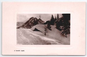 RPPC Lonely Spot Snow Winter 1910 Waldorf MN Davidson London Photo Postcard A50