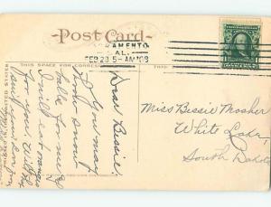 Divided-Back ORANGE TREES Postmarked Sacramento California CA HJ7201