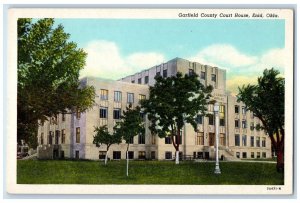 c1940 Garfield County Court House Exterior Building Field Enid Oklahoma Postcard