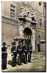 Postcard Old Principatte of Monaco The princely guard outside the palace