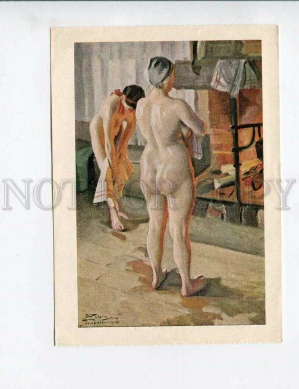 3154073 NUDE Woman in Bath House by Anders ZORN old Card