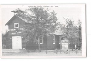 Boulder Junction Wisconsin WI Vintage Postcard Community Church