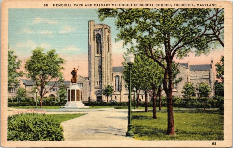 Memorial Park and Calvary Methodist Episcopal Church, Frederick Maryland